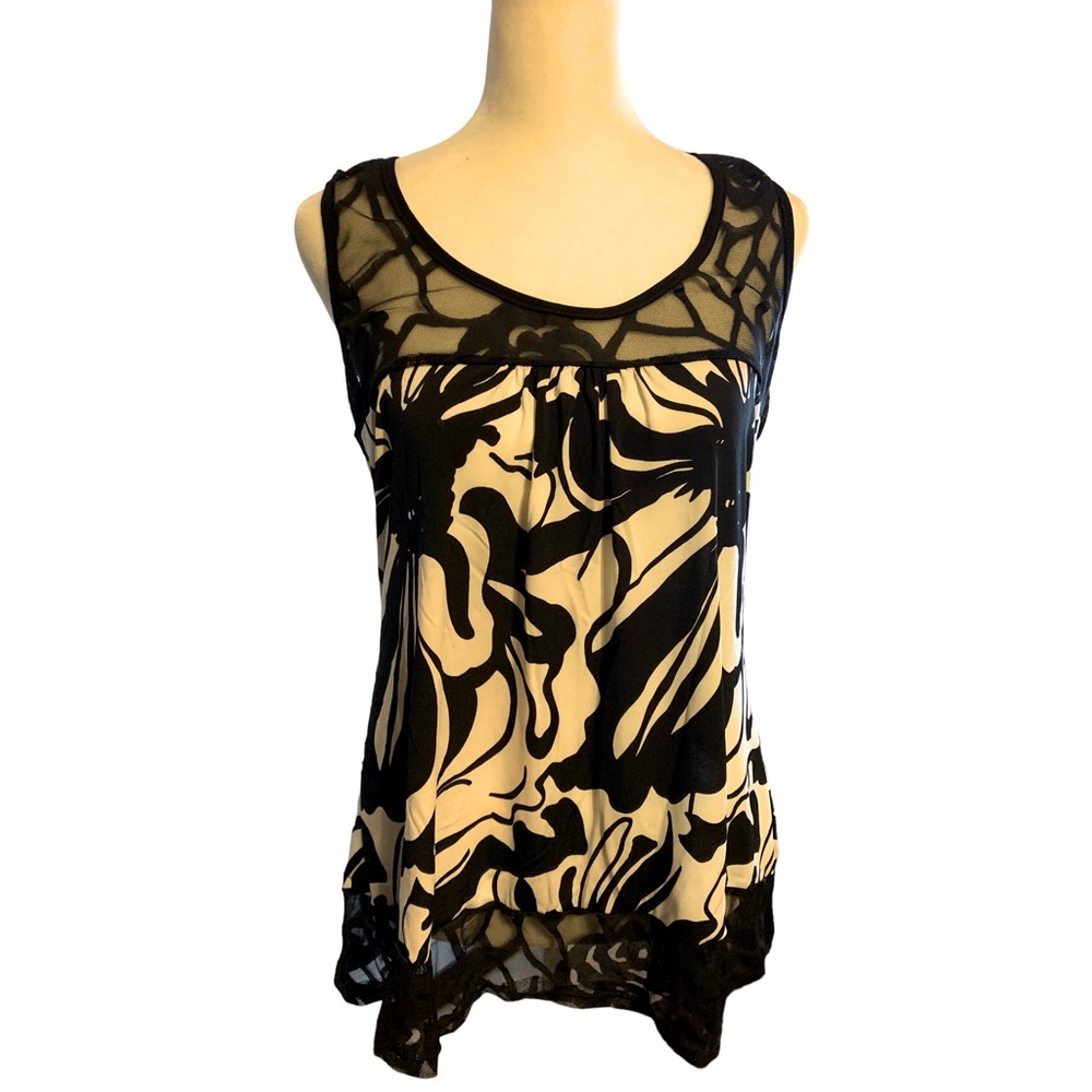 dots Ladies Blouse w/Racer Style Lace Back.